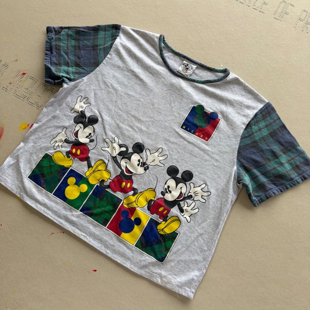 Vintage 90s Mickey & Co Disney Baby Denim Dungaree style T-shirt